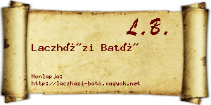 Laczházi Bató névjegykártya